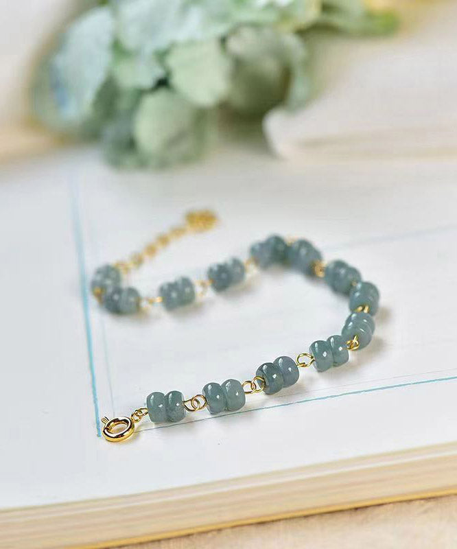 Blue 14k Gold Jade Charm Bracelet