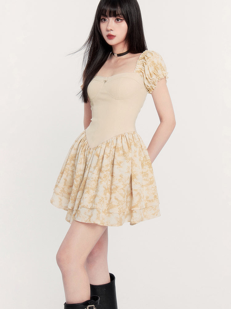 Puff Sleeve Mini Dress