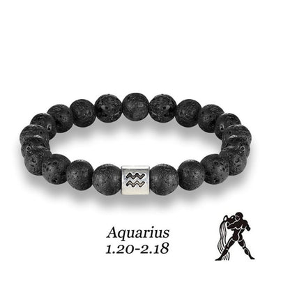 Handmade Lava Stone Zodiac Bracelet