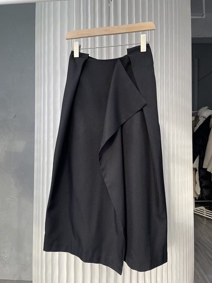 4.29stylish Red Irregular Pleated Patchwork Skirt
