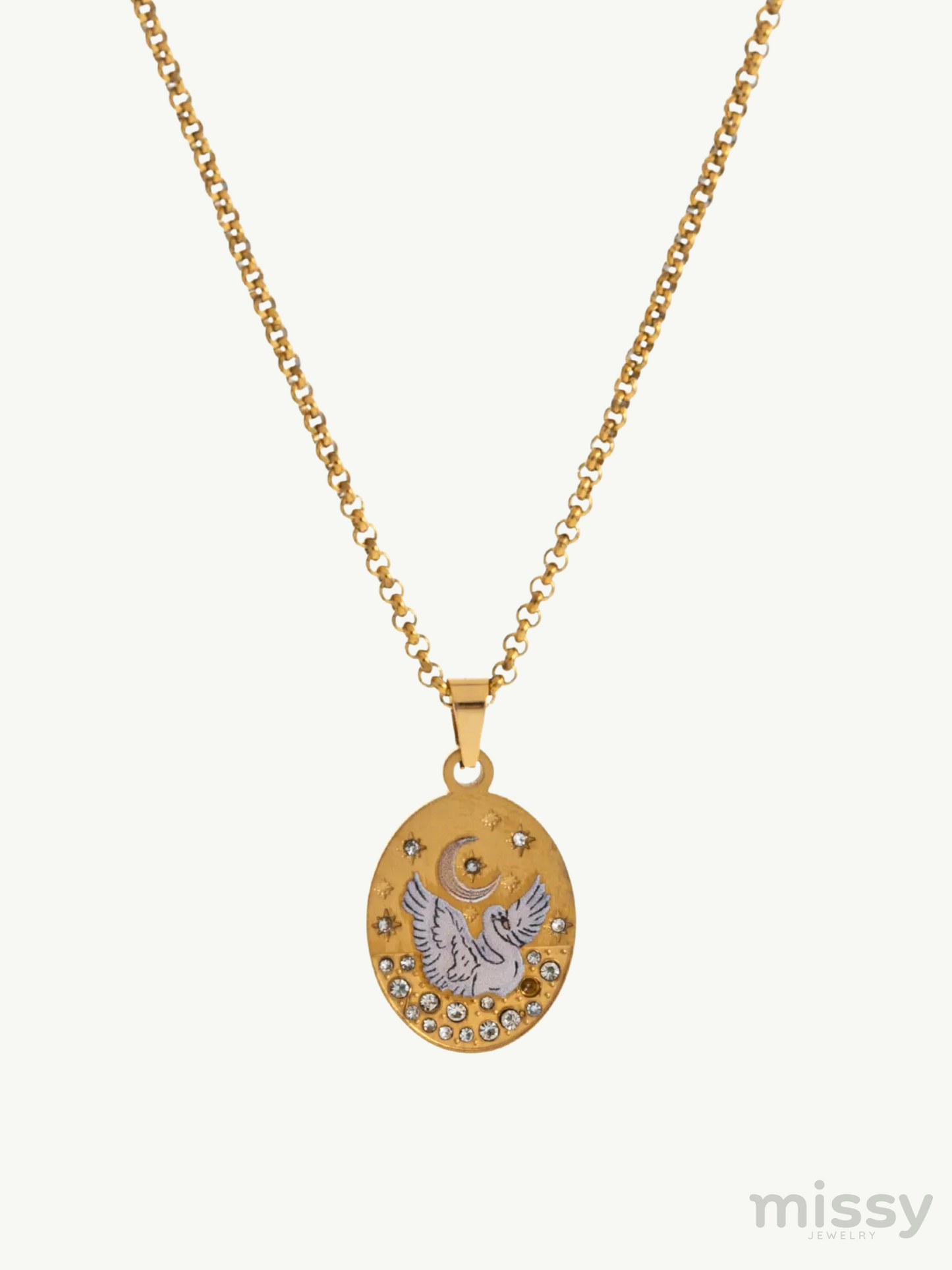 Dulce Oval Enamel Pendant Necklace