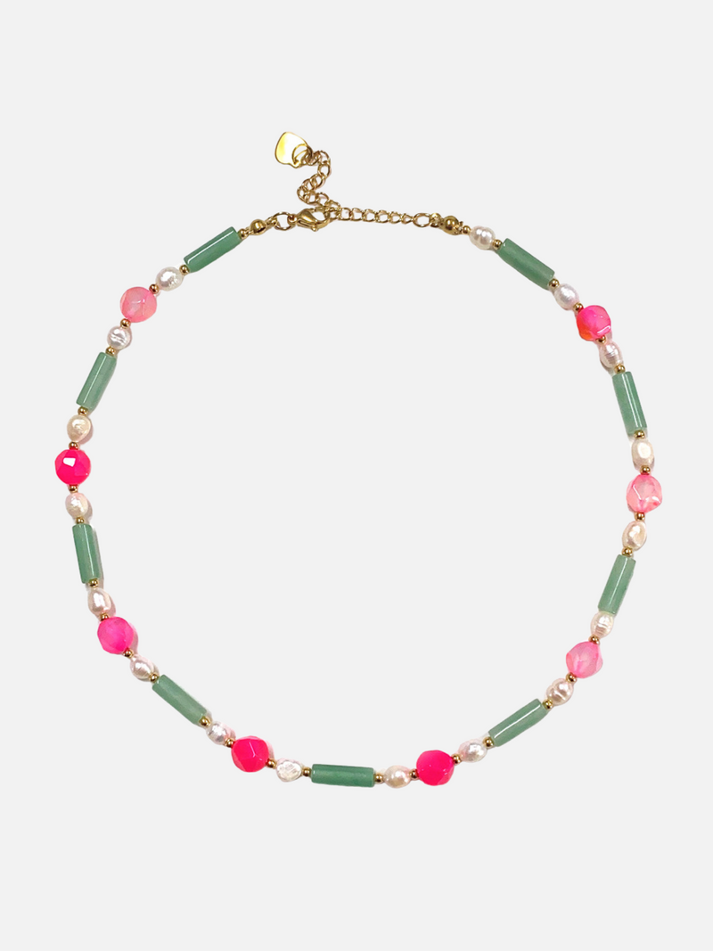Clara Jade & Pearl Beaded Necklace