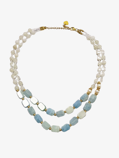 Aquamarine Double Strand Necklace