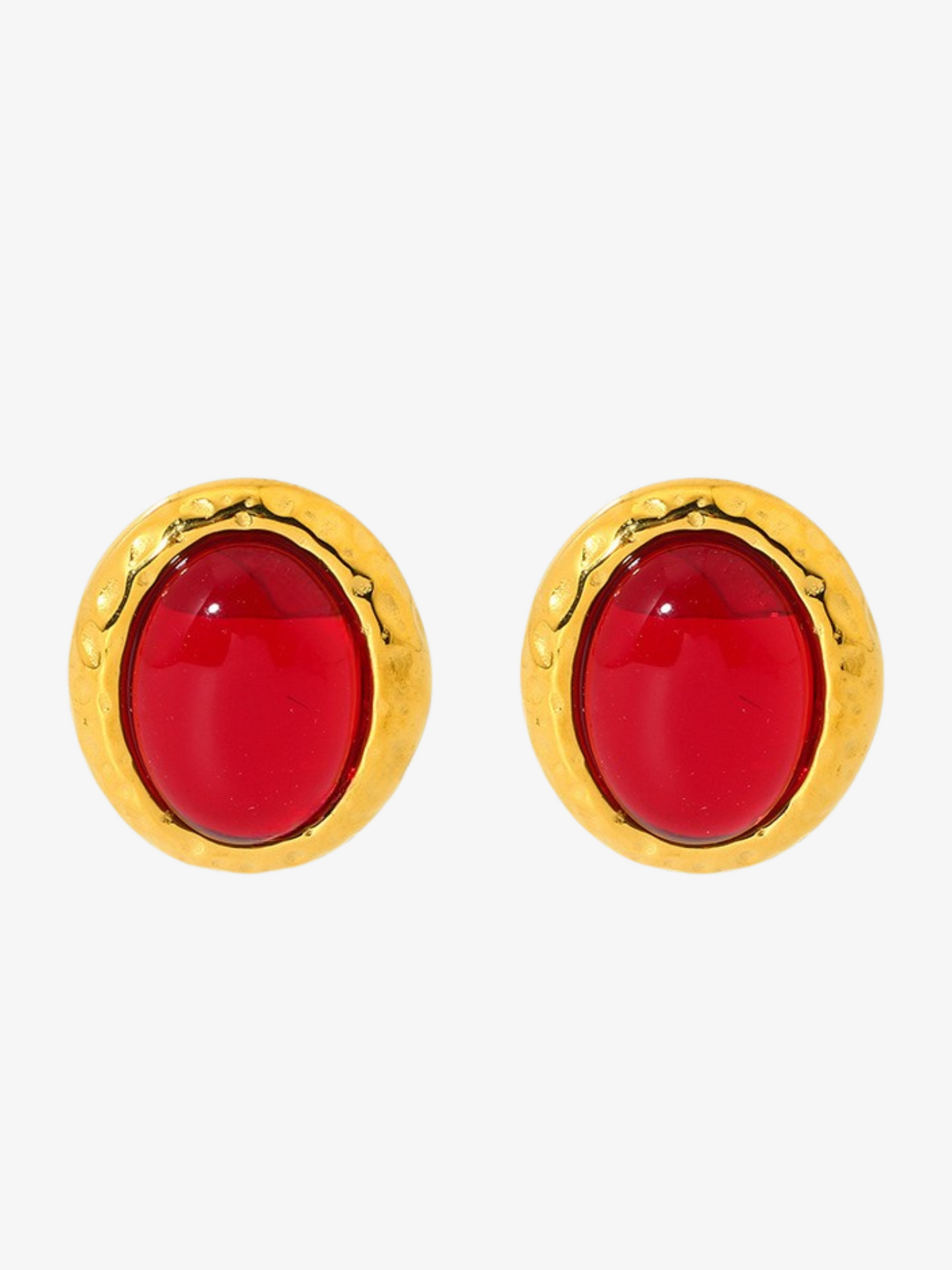 Viviann Hammered Oval Drop Earrings