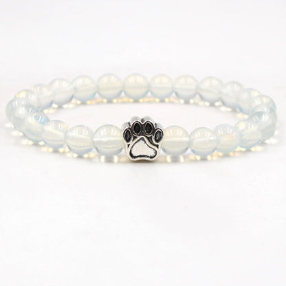 Indian Agate Green Agate Dog Paw Positive Calm Bracelet