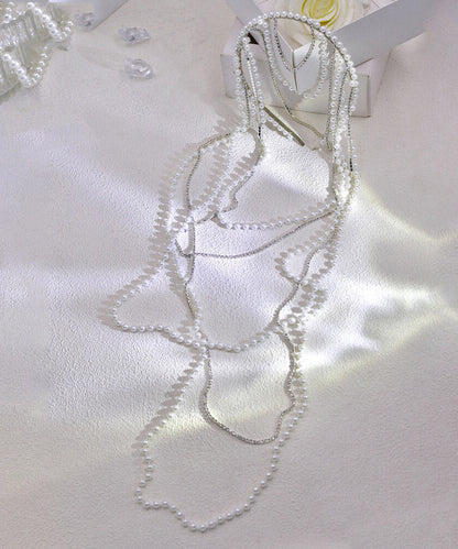 Silk Pearl Zircon Chain Hairpiece