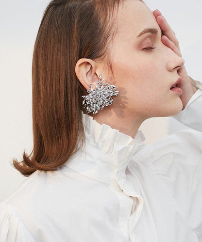 Sparkling Crystal Burst Statement Drop Earrings