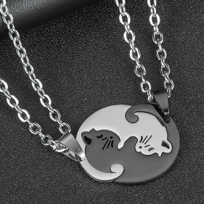 Cat Couple Necklaces for Feline-loving.