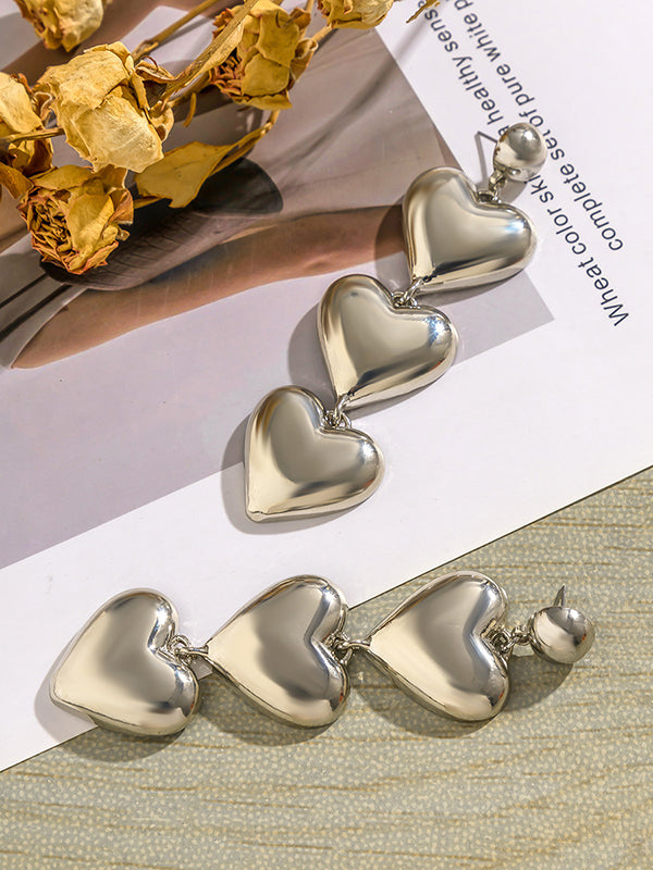 Heart Shape Color Drop Earrings Earrings Accessories