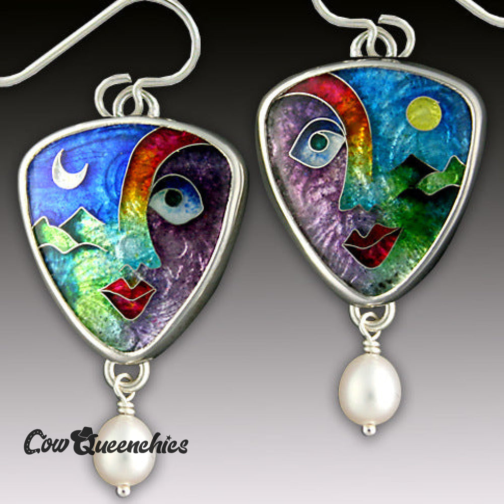 New Creative Abstract Color Face Dangle Earrings