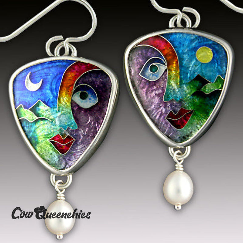 New Creative Abstract Color Face Dangle Earrings
