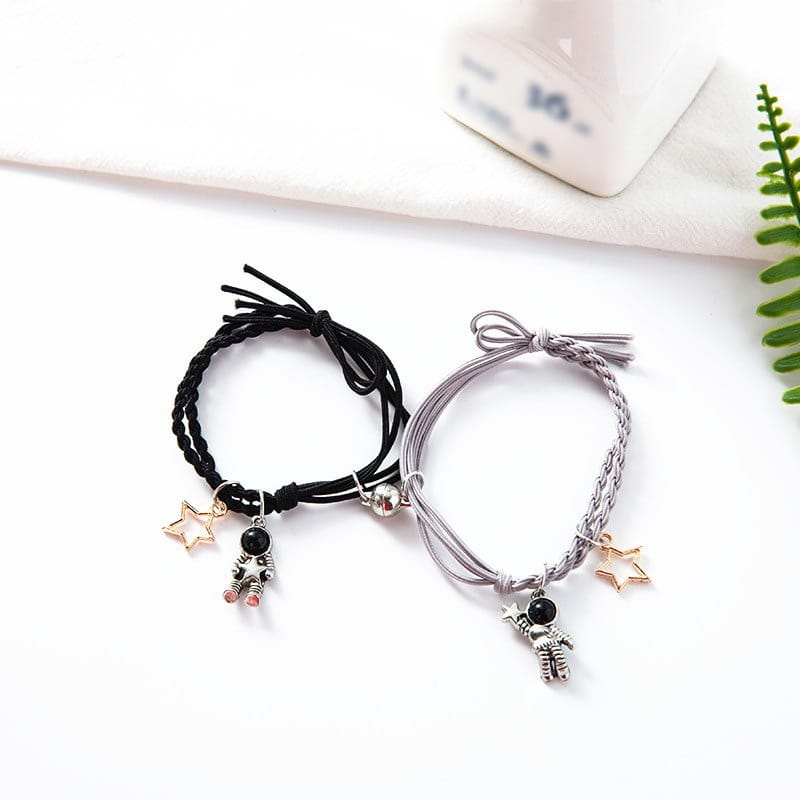 Natural Stone Couple Bracelet Crystal Set (2 Pieces)