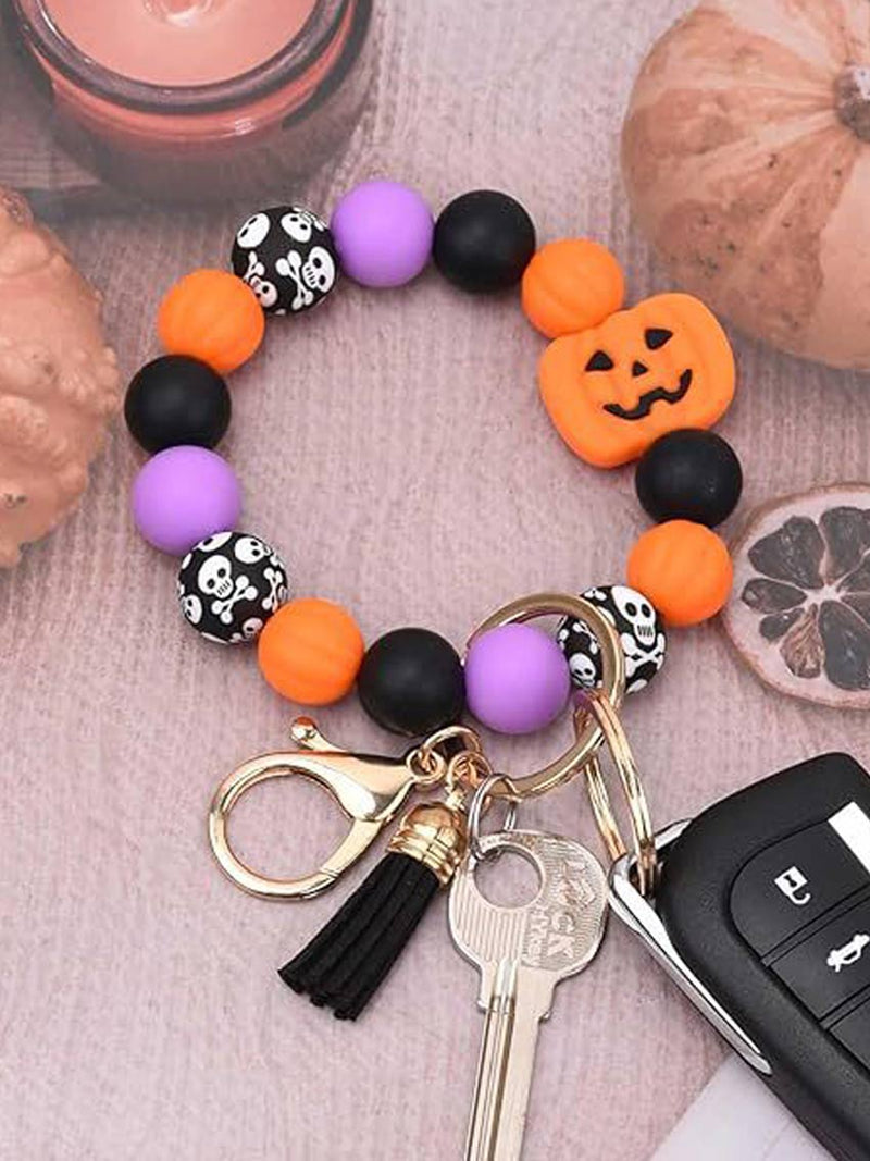 Halloween Pumpkin Bead Bracelet