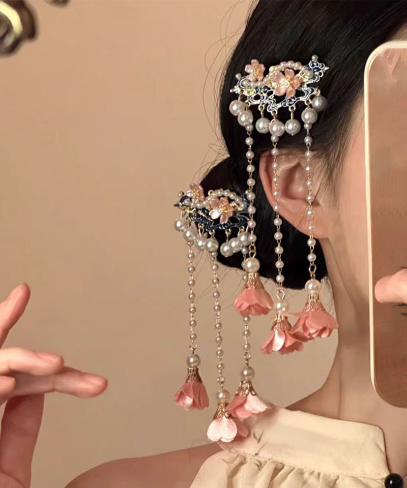 Chinese Style Alloy Pearl Tassel Single Hairpin