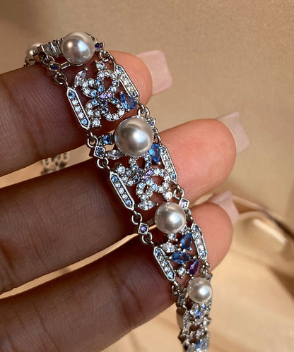 Pearl Zircon Sapphire Bracelet