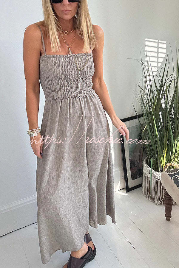 Color Short Jacket and Suspender Pleated Maxi Dress Set