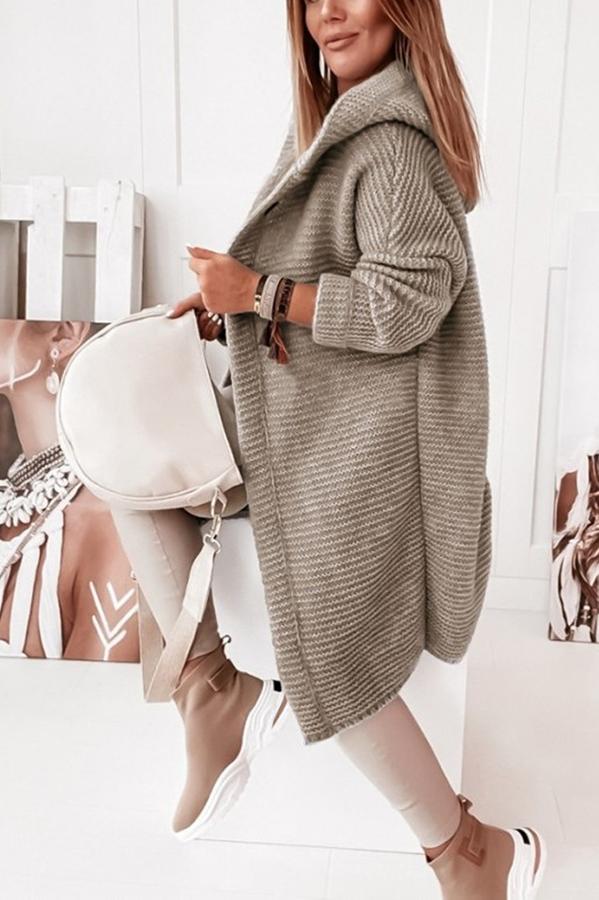 Cozy With Coffee Button Down Hooded Cardigan