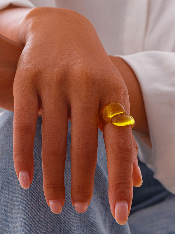 Geometric Color Rings Accessories