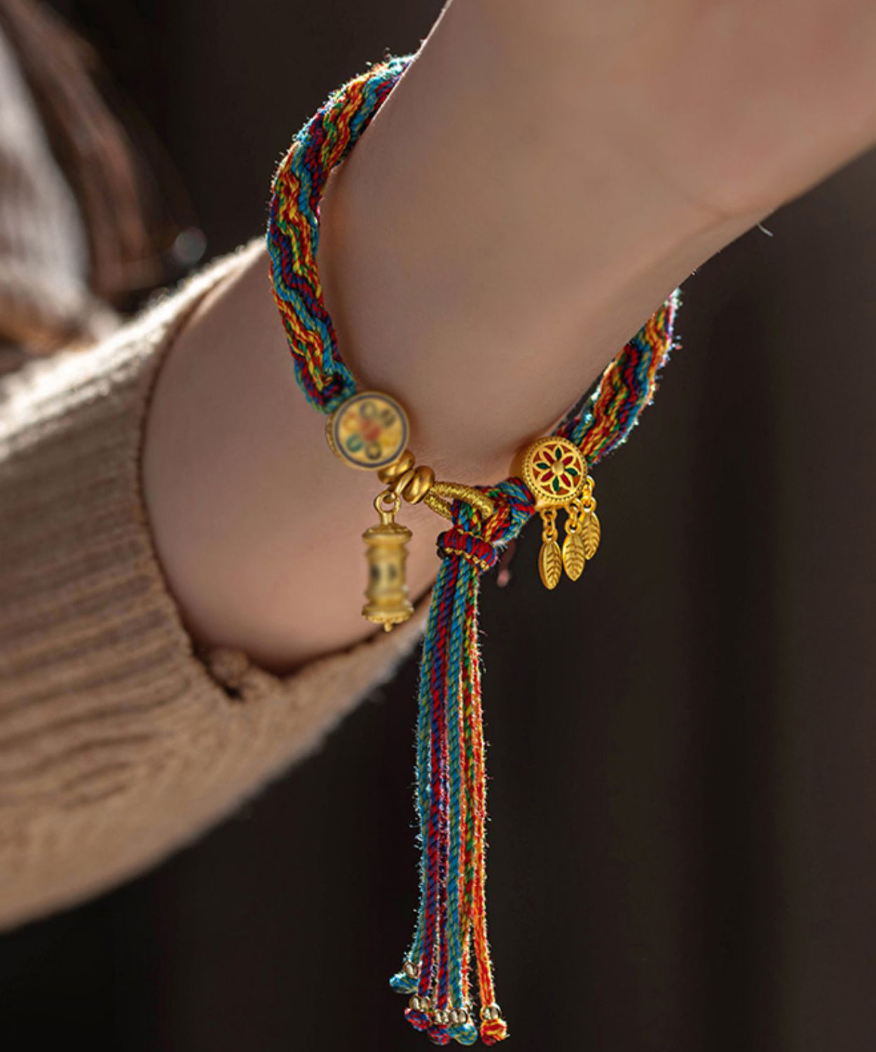 Rainbow Alloy Tassel Chain Bracelet