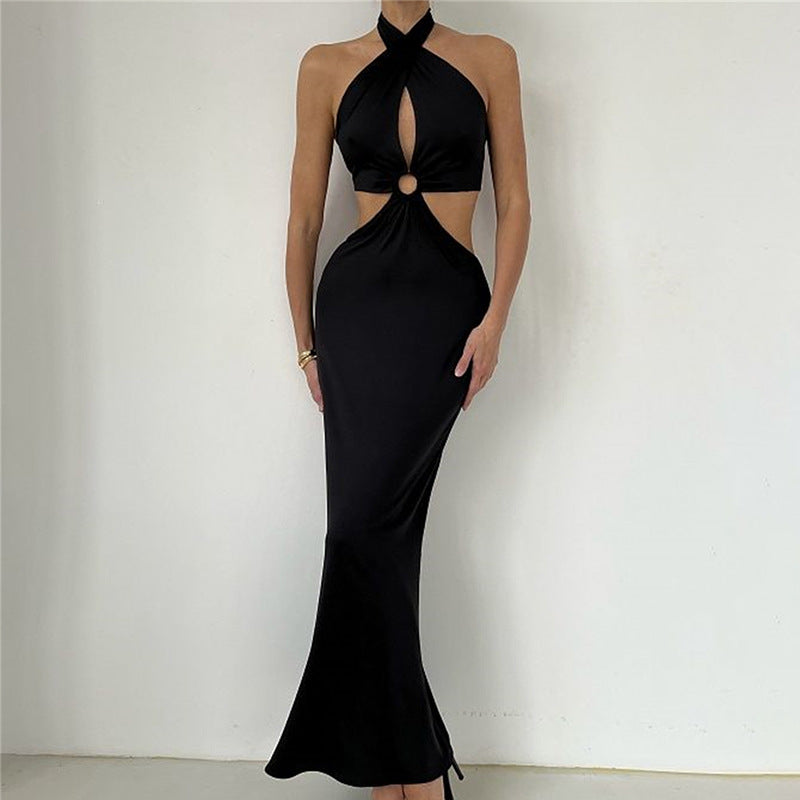 Halter Backless Holiday Maxi Dress