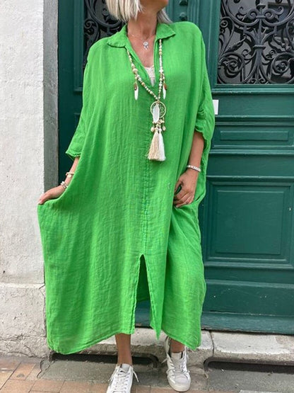V Neck Half Sleeves Maxi Dress