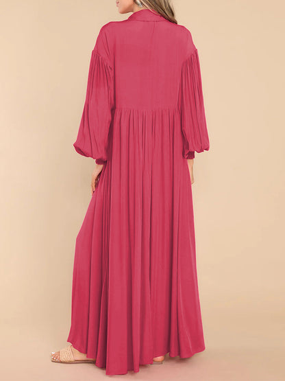 Long Sleeves Buttoned Shirt Maxi Dress