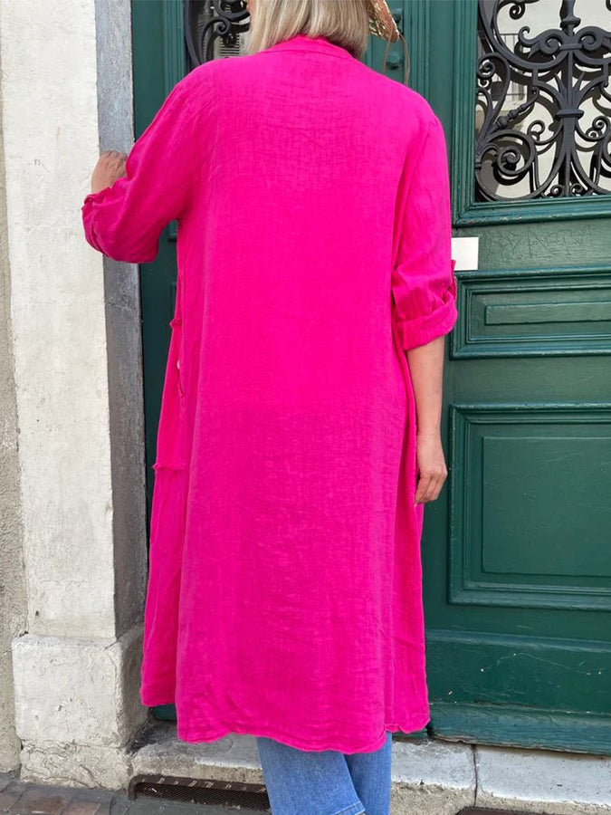 Long Sleeves Pockets Cardigan