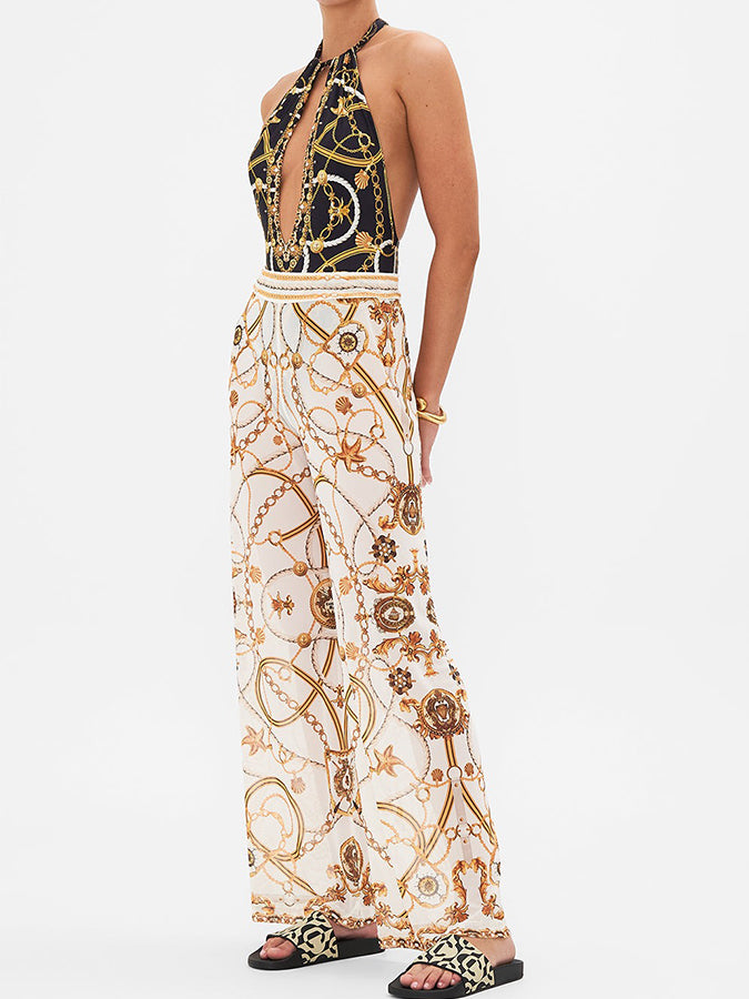 Printed One Piece and Pants Swimwear