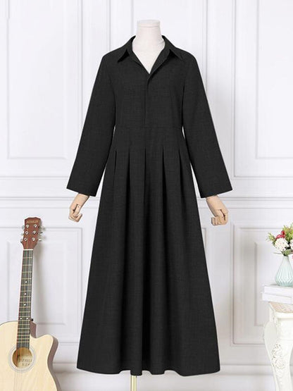 Long Sleeves Shirt Maxi Dress