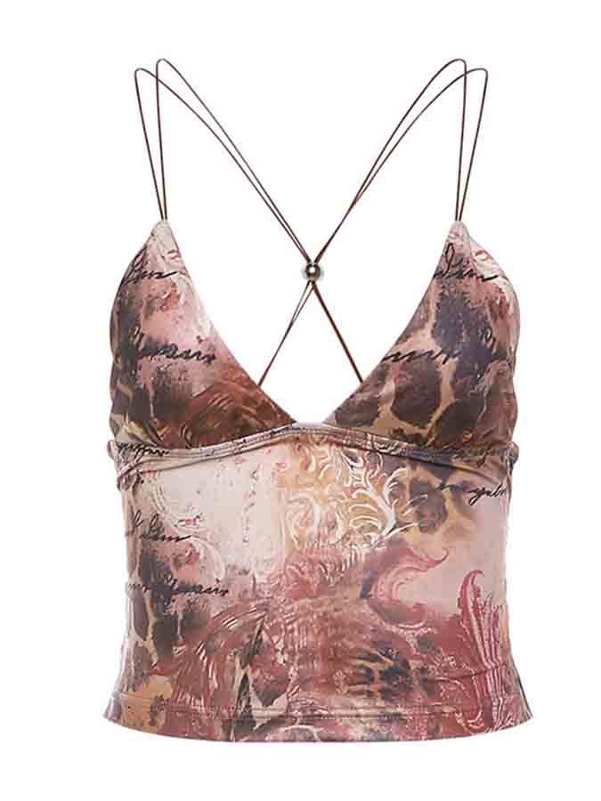 Backless Halter Printed Slim Maxi Dress