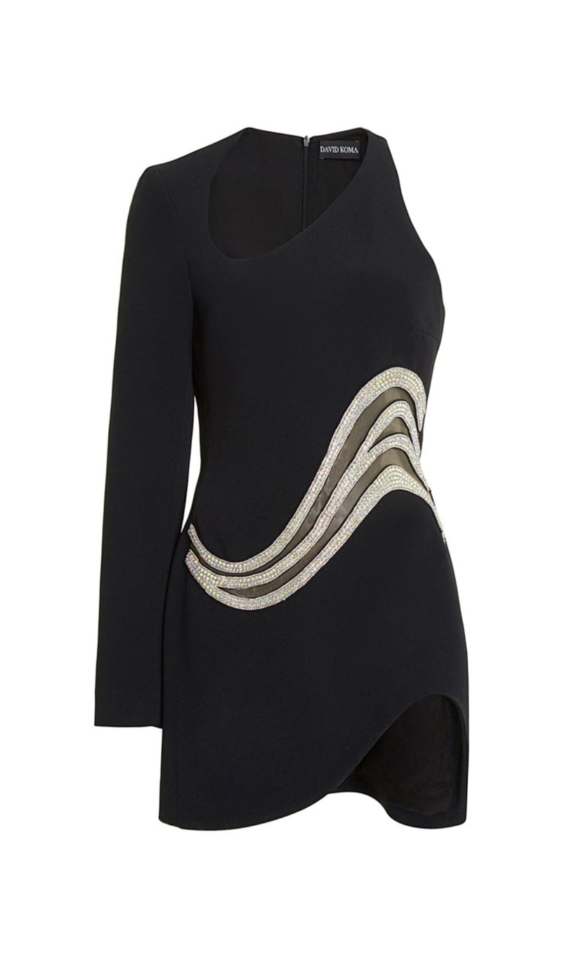 Wave One-shoulder Mini Dress