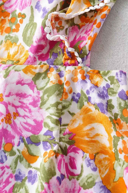 Ruffle Back Tie Mini Dress