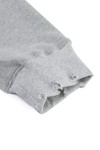 Distressed Edges Long Sleeve Sweatshirt