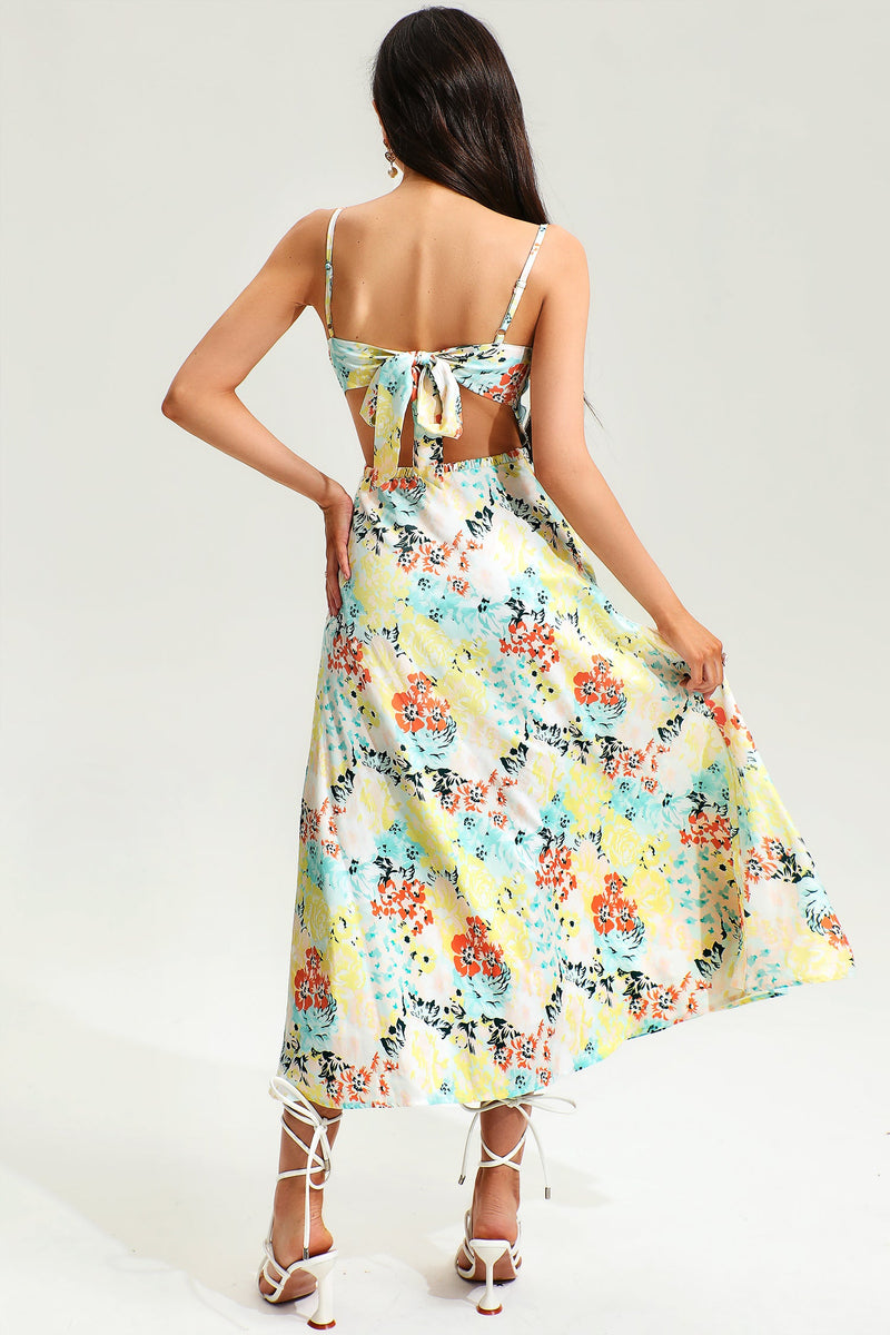 Backless Cut Out Cami Midi Dress