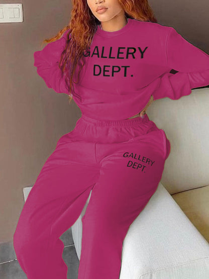 Letter Print Pocket Design Pants Set At9064