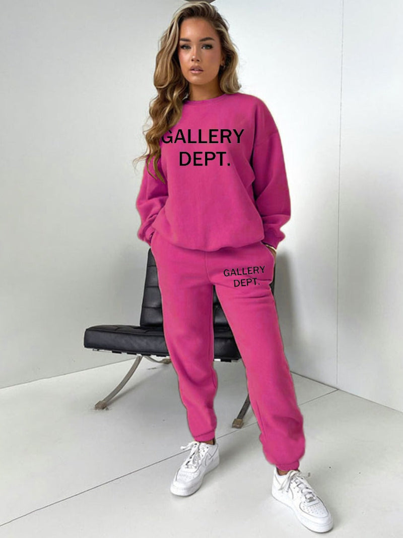 Letter Print Pocket Design Pants Set At9064