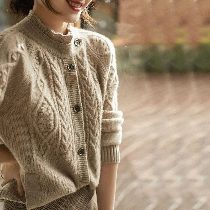 Autumn Winter High Slim Long Sleeve Cardigan