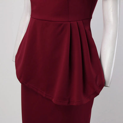 Party Prom Bow O Neck Short Sleeve Slim Midi Dress