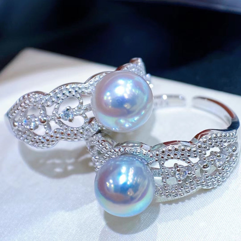 Lace 6.5-7mm Japanese Akoya Pearl Ring