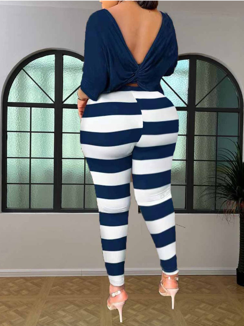 Faith Letter Print Back Knot Pants Set Bo50121