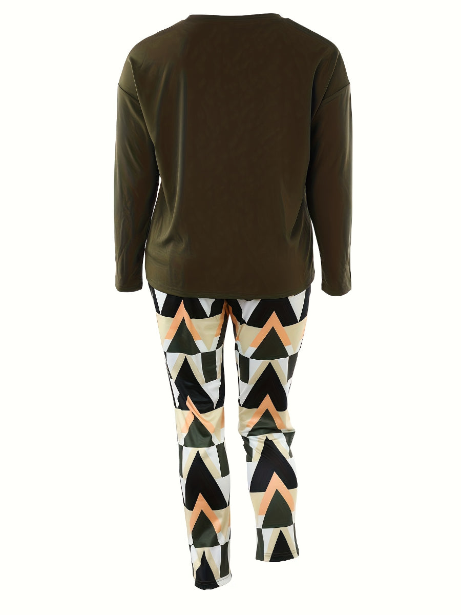 Imitation Denim Patchwork Pocket Design Pants Set Bo216