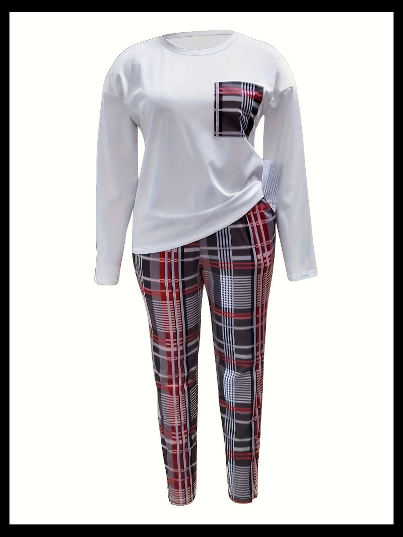 Imitation Denim Patchwork Pocket Design Pants Set Bo216