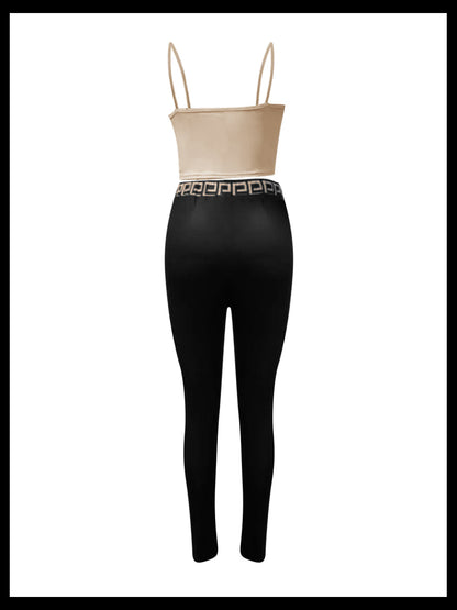 Cami Geometric Print Drawstring Three Piece Pants Set Bo5084