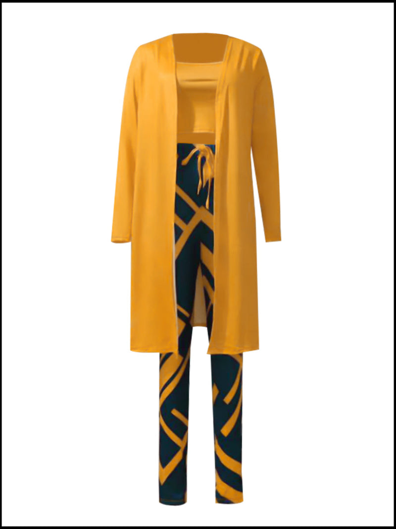 Cami Leopard Print Drawstring Three Piece Pants Set Bo3024