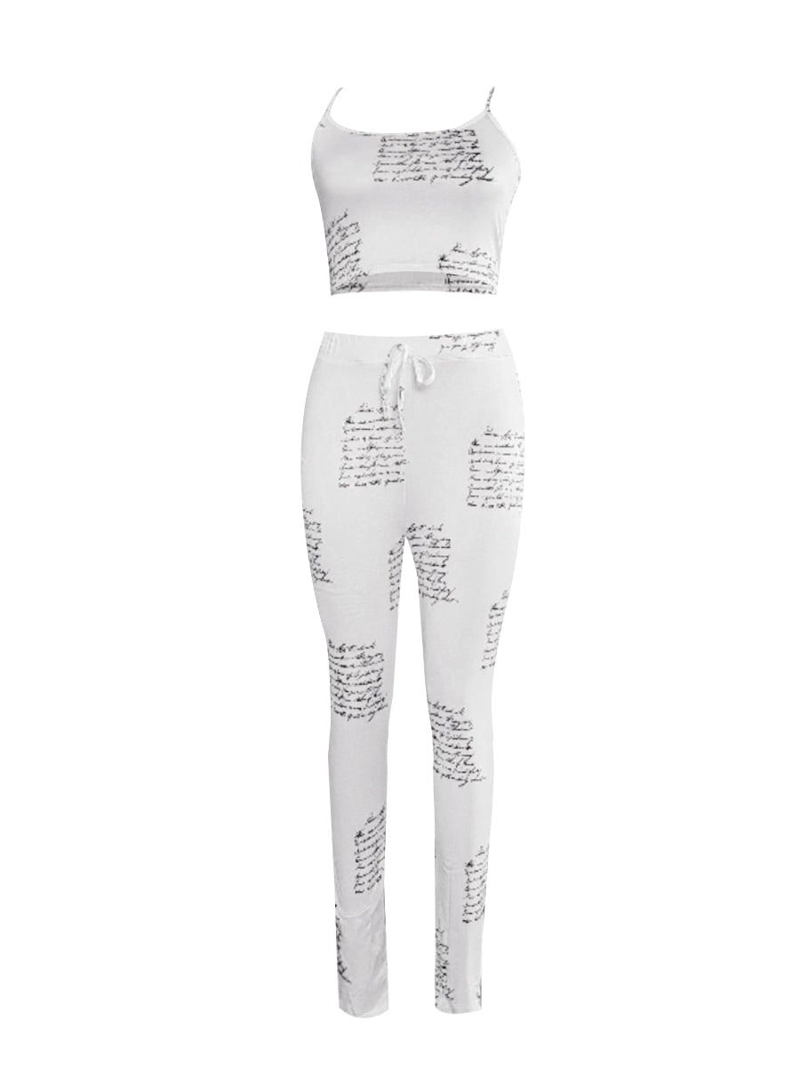 Cami Mixed Print Drawstring Three Piece Pants Set Bo50103