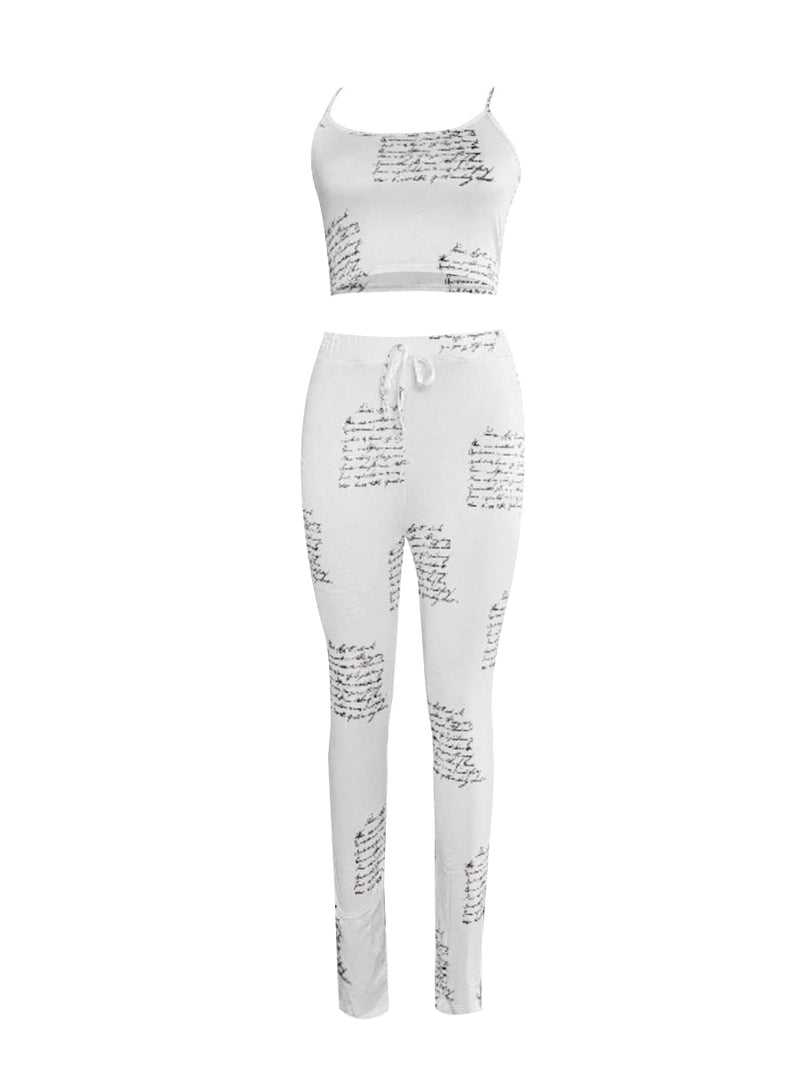 Cami Geometric Print Drawstring Three Piece Pants Set Bo5084
