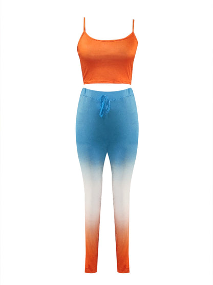 Cami Mixed Print Drawstring Three Piece Pants Set Bo50103
