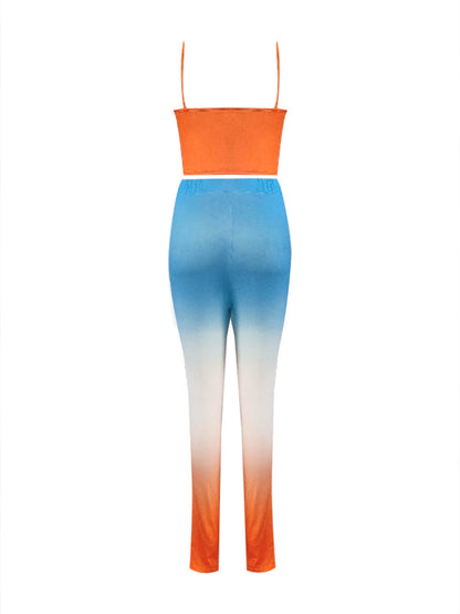 Cami Mixed Print Drawstring Three Piece Pants Set Bo50103