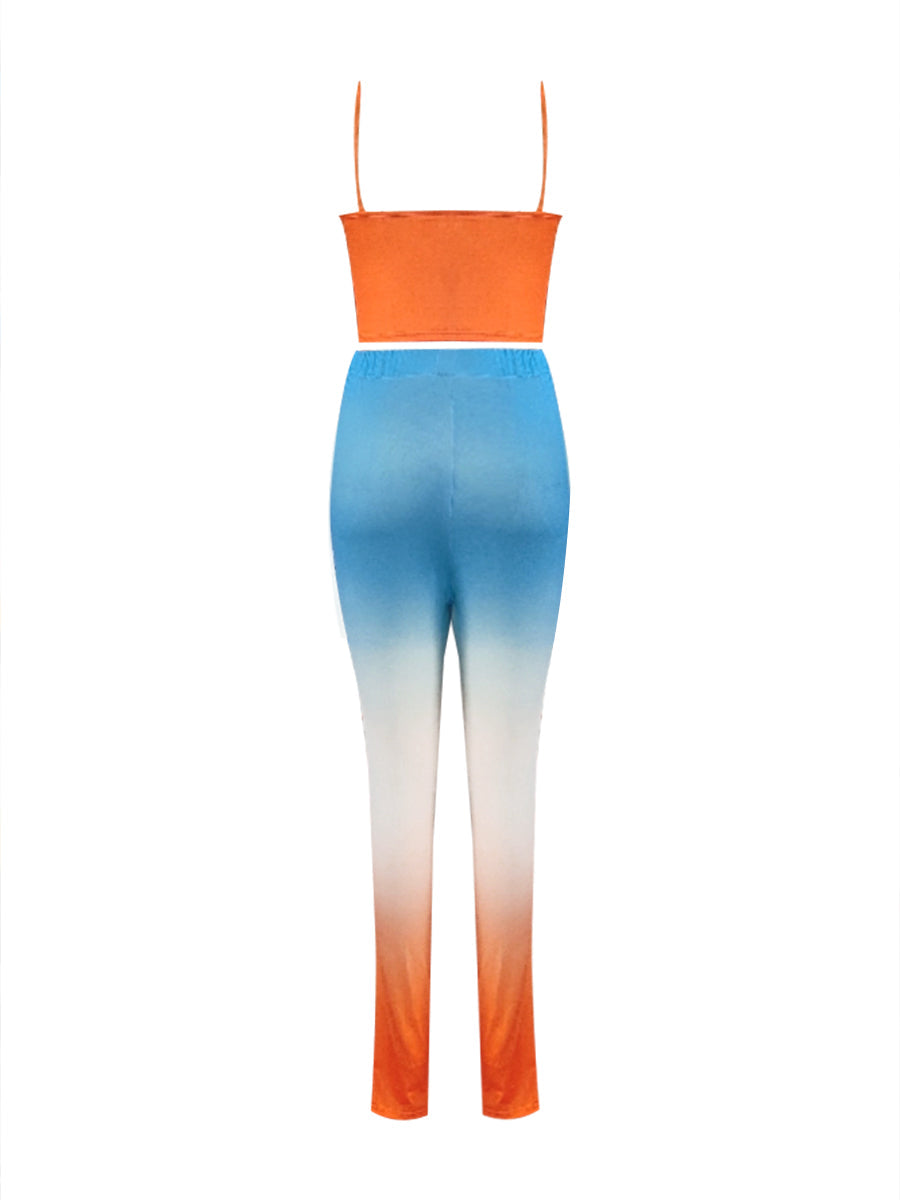 Cami Geometric Print Drawstring Three Piece Pants Set Bo5084