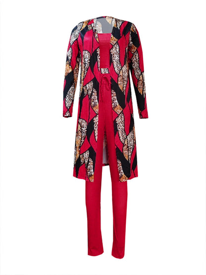 Cami Geometric Print Drawstring Three Piece Pants Set Bo5084